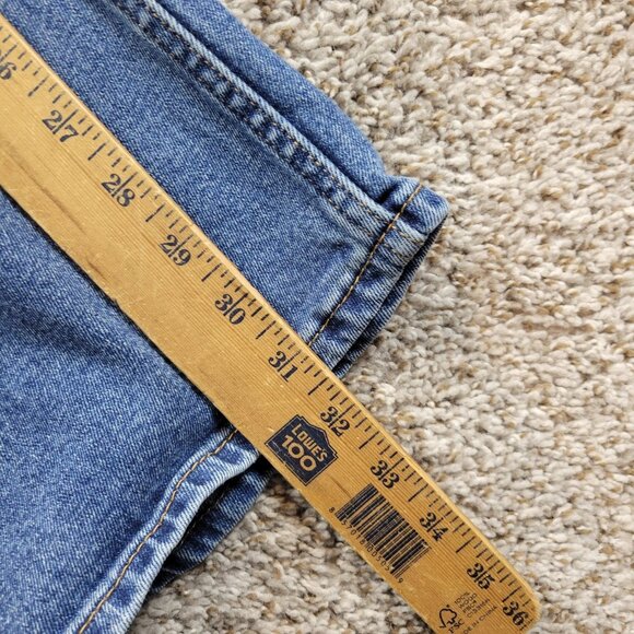 Levis 505 Jeans Mens 42x32 Regular Straight Denim Dark Wash - Picture 3 of 5